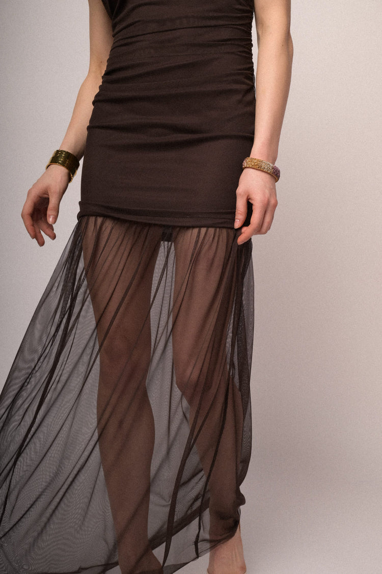 Tulle halter long dress