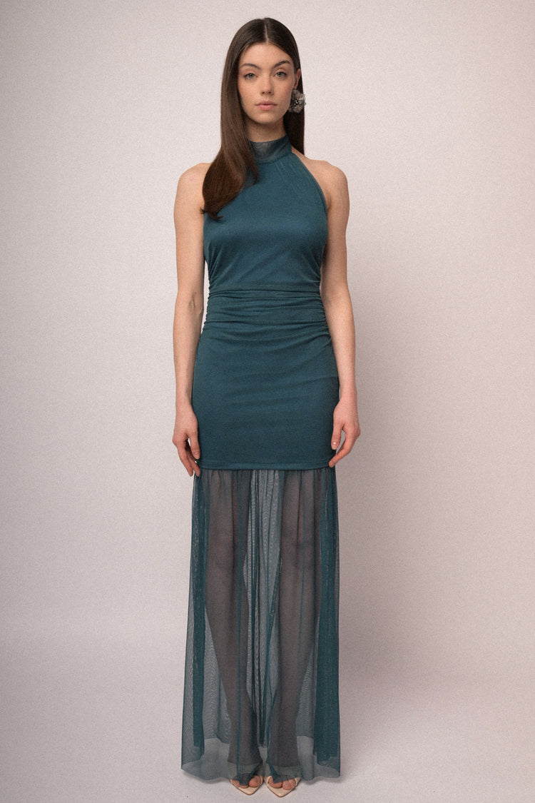 Tulle halter long dress