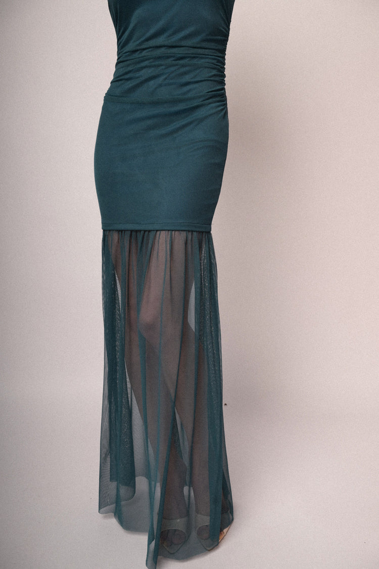 Tulle halter long dress