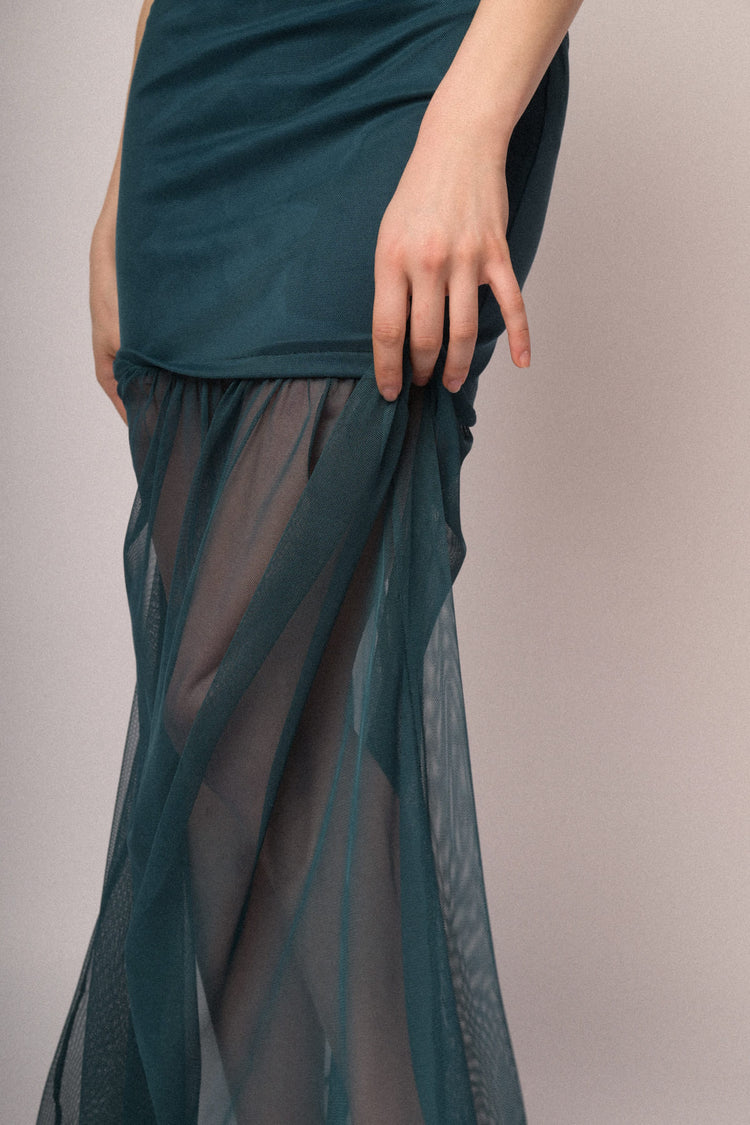 Tulle halter long dress