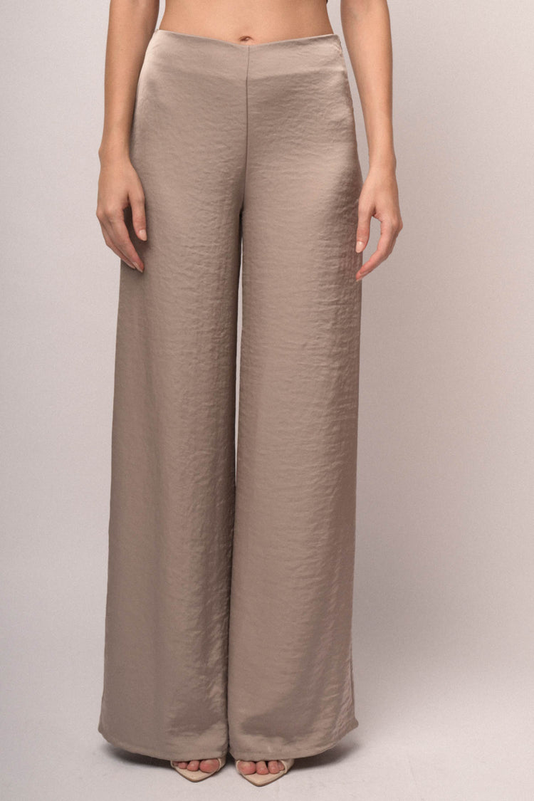 Pantaloni palazzo laminato