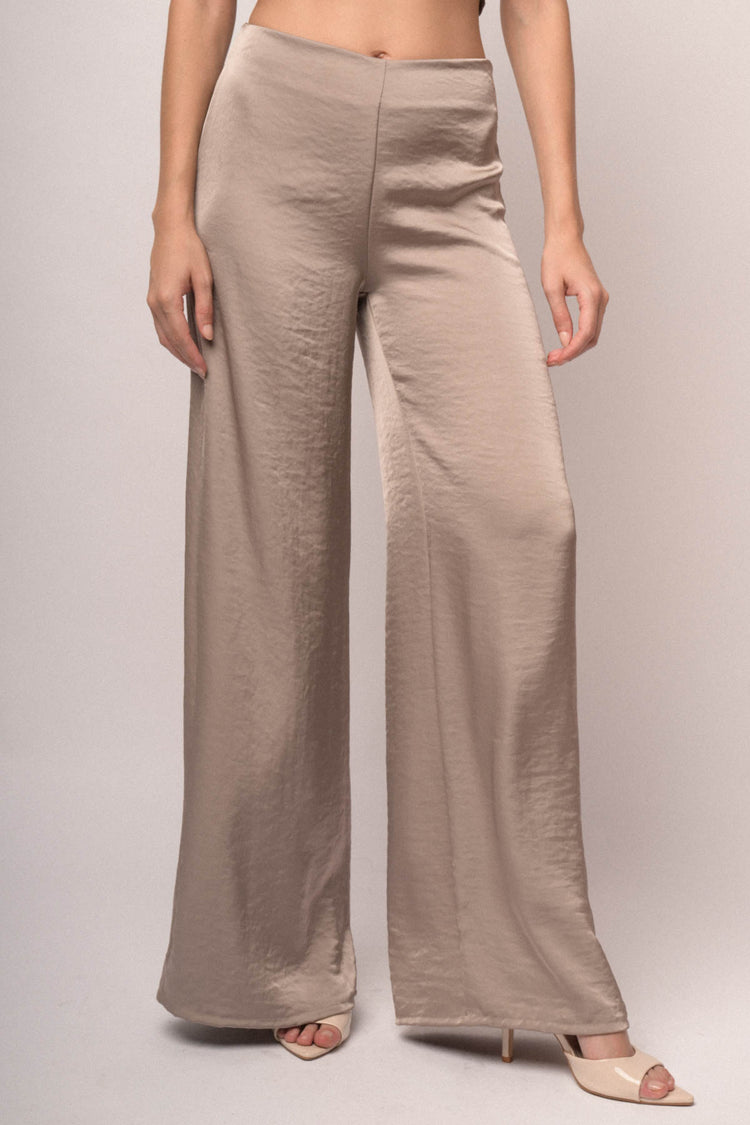 Pantaloni palazzo laminato