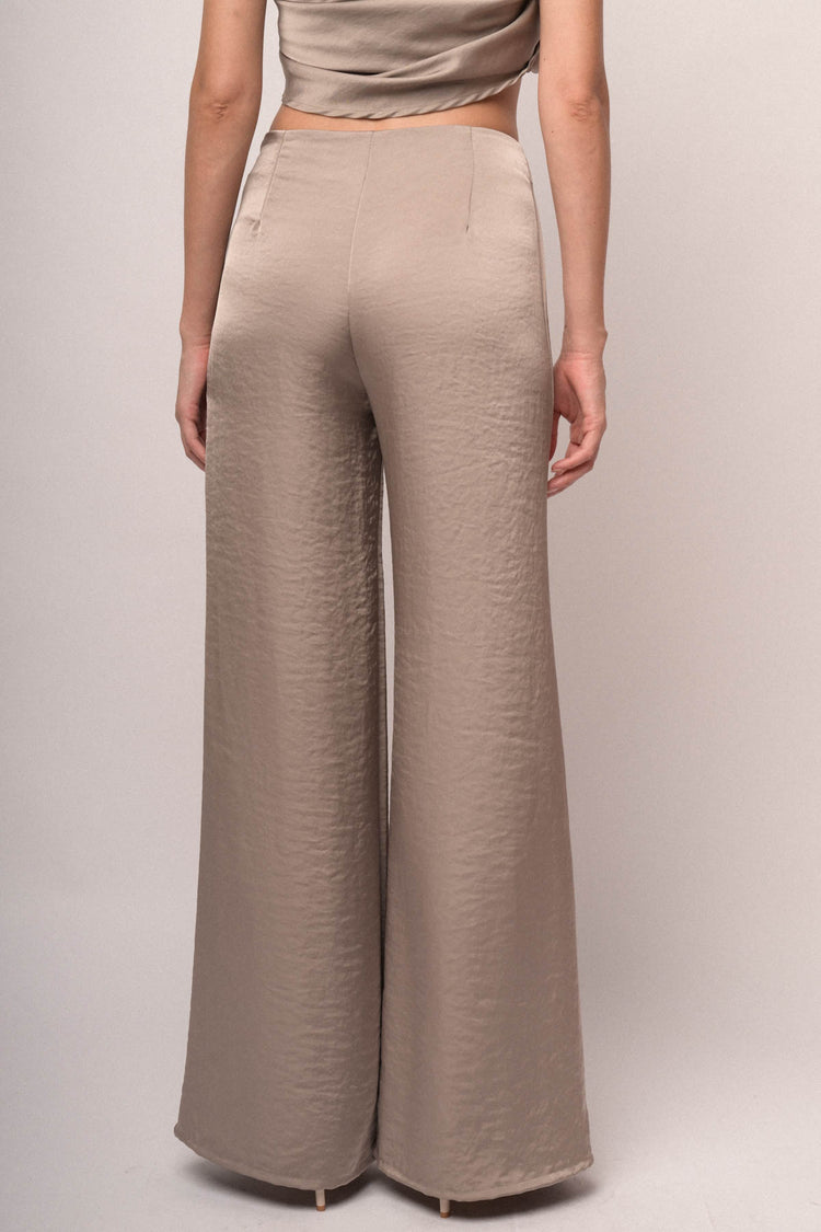 Pantaloni palazzo laminato