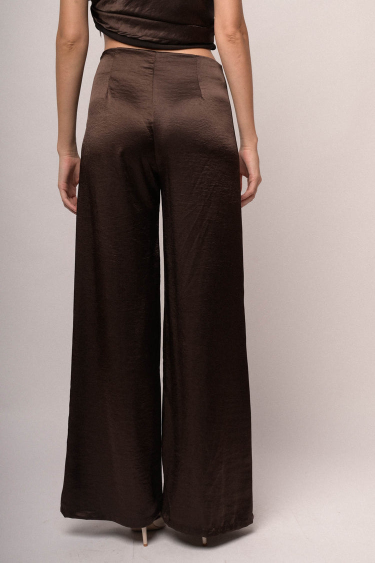Pantaloni palazzo laminato