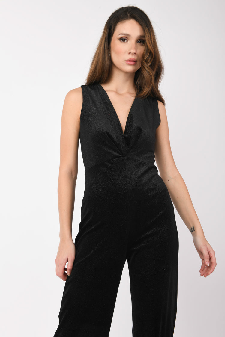 Glitter fabric jumpsuit