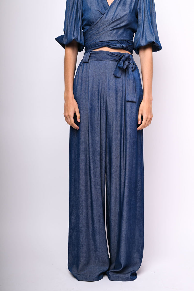 Viscose-blend palazzo trousers