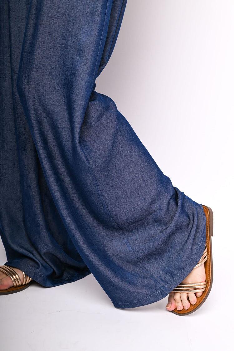 Viscose-blend palazzo trousers