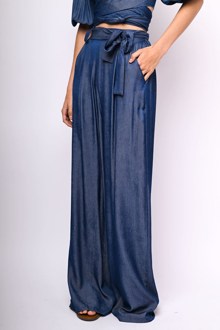 Viscose-blend palazzo trousers