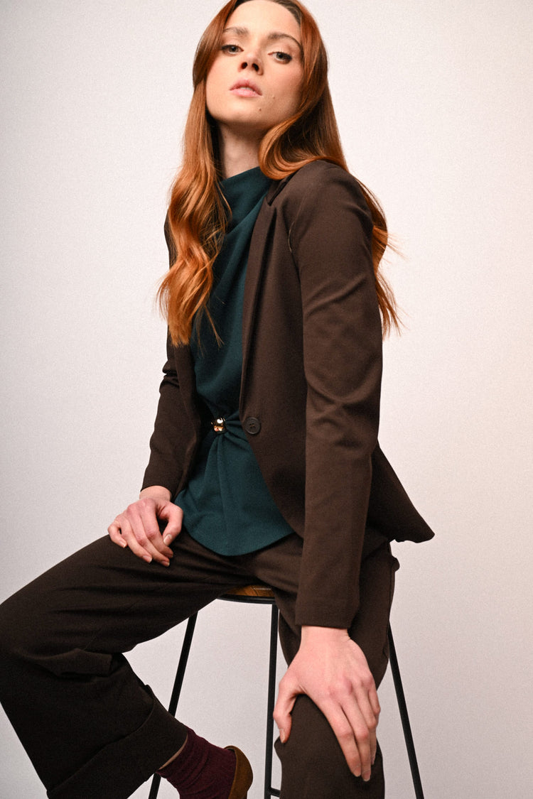 Blazer monopetto basic testa di moro