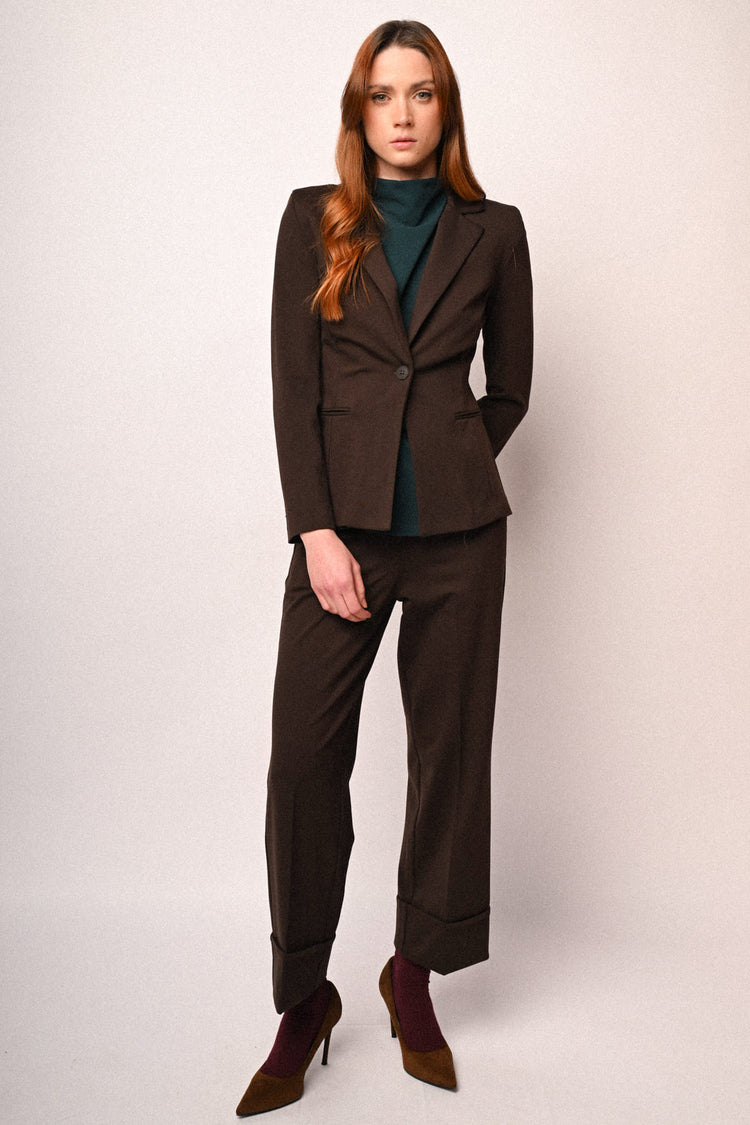 Blazer monopetto basic testa di moro