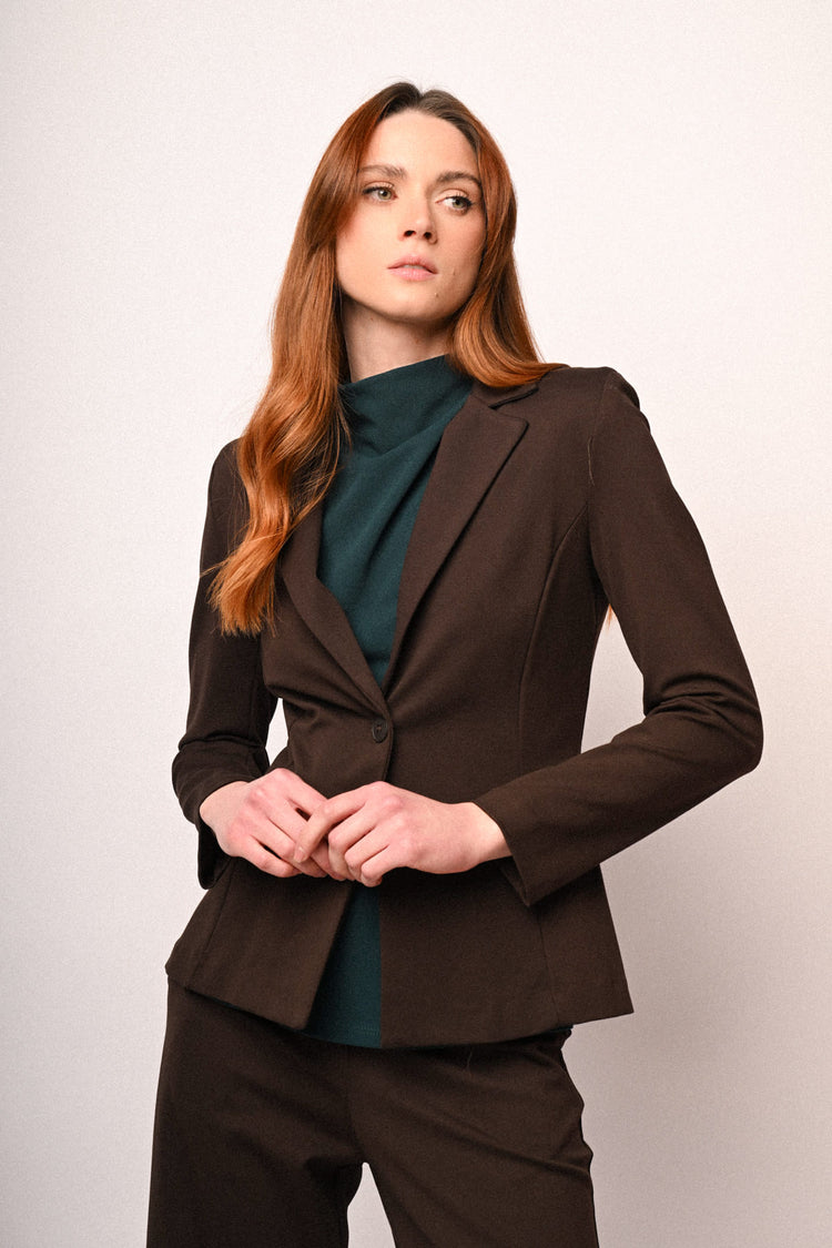 Blazer monopetto basic testa di moro