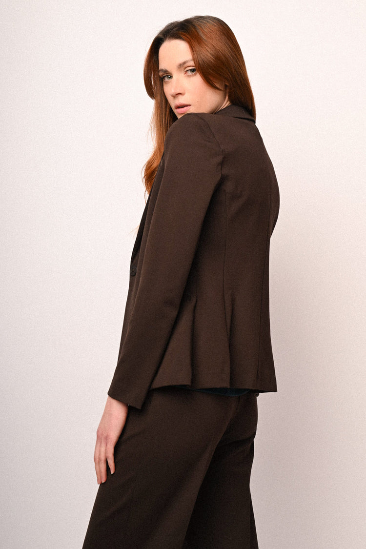 Blazer monopetto basic testa di moro