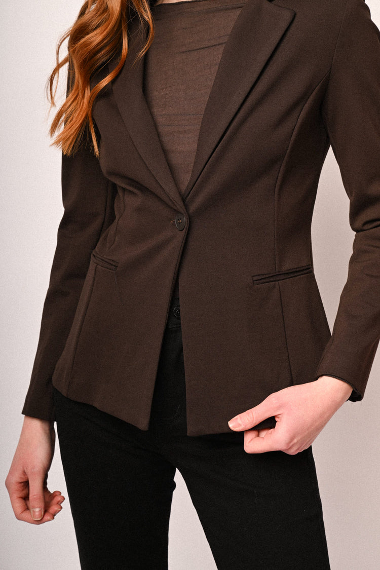 Blazer monopetto basic testa di moro