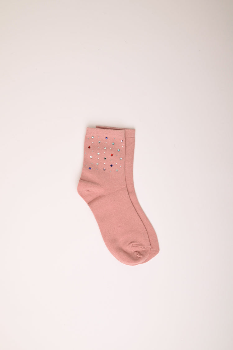 Set of two pairs of rhinestone socks