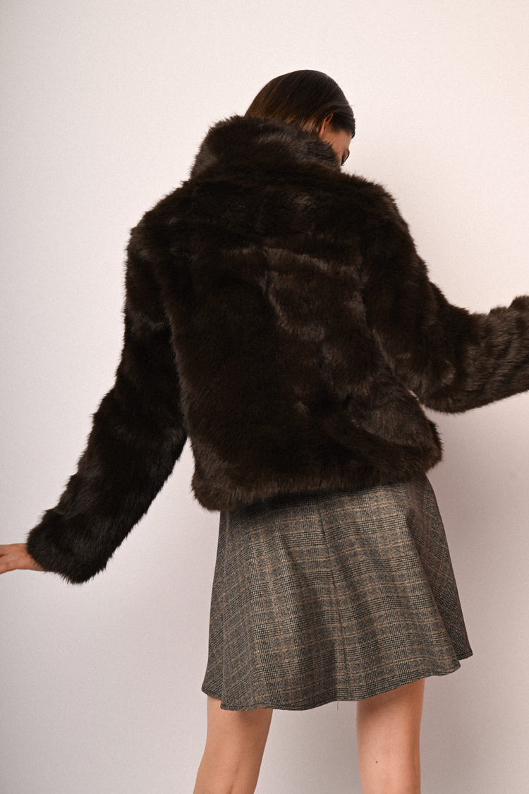 Faux fur short jacket
