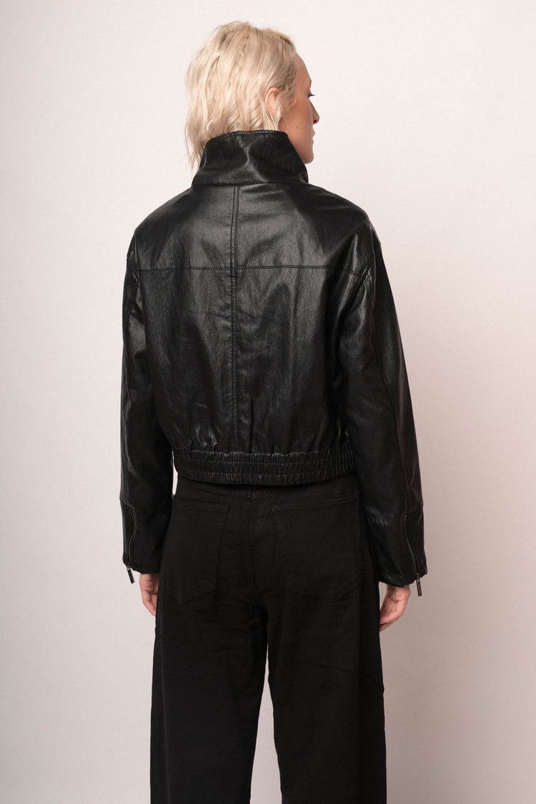 Black glossy oversized jacket