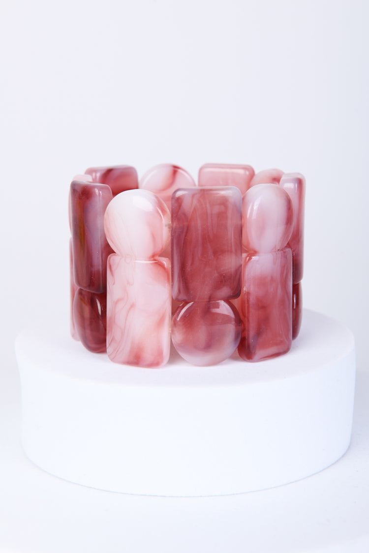 Enameled resin elastic bracelet