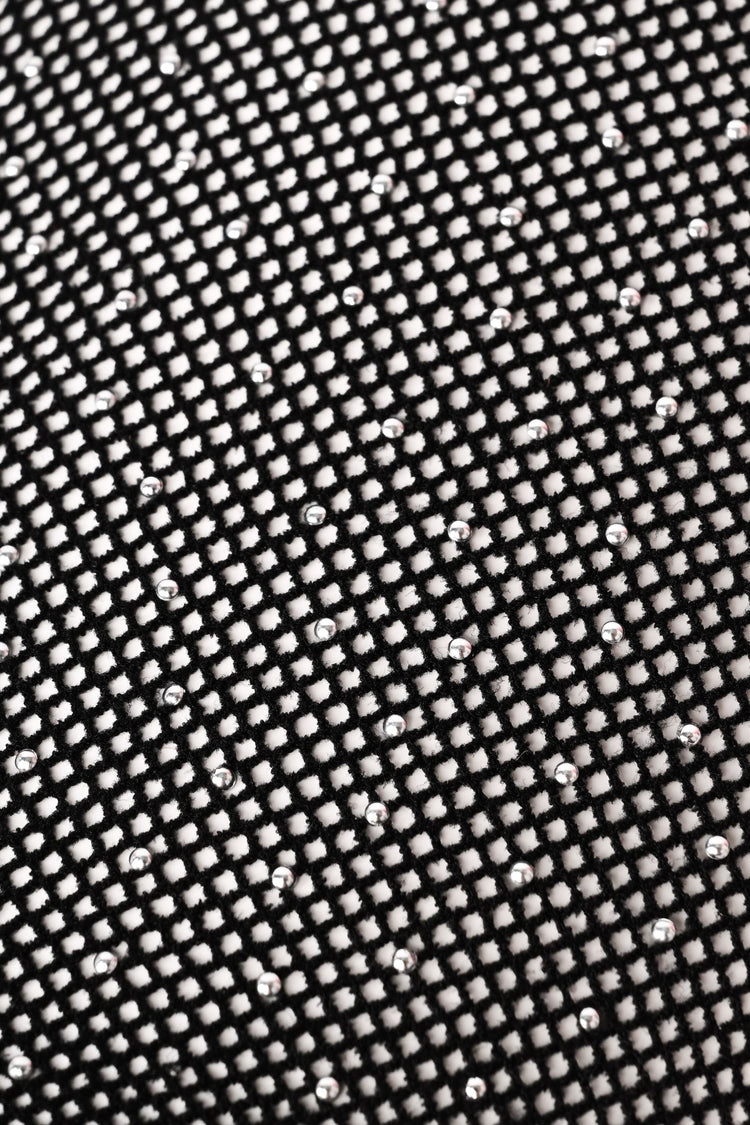 Rhinestone mesh tights