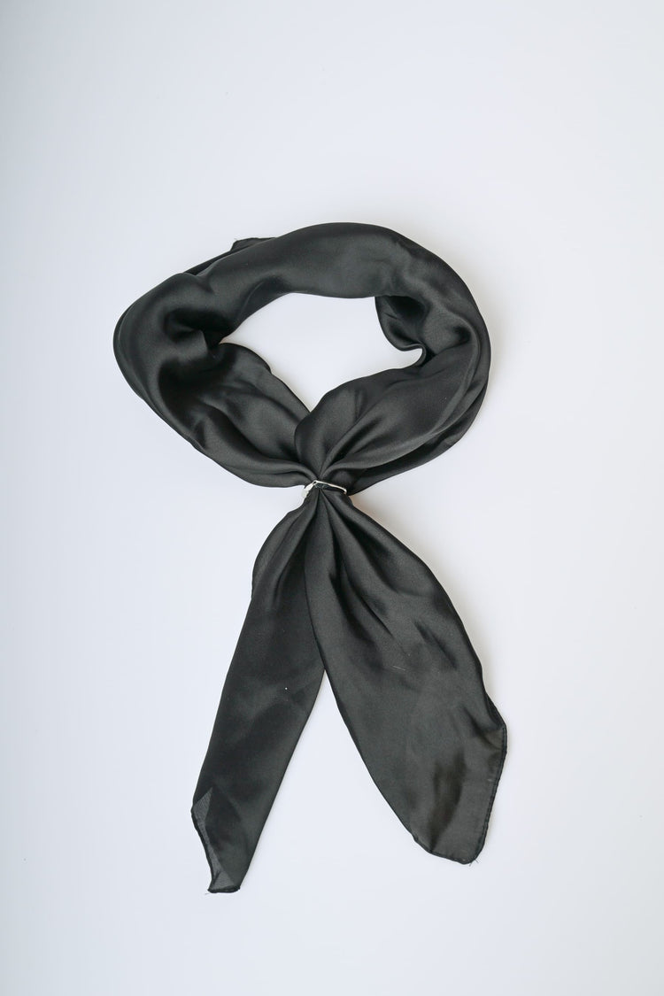 Solid color satin scarf