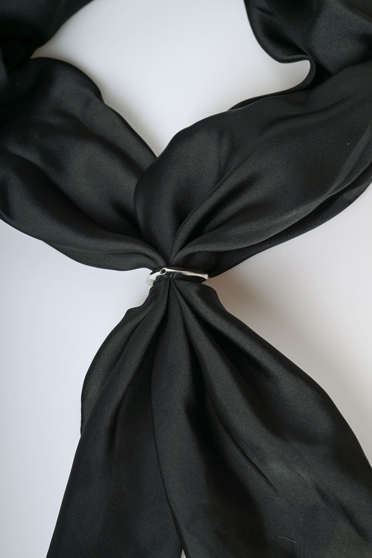 Solid color satin scarf