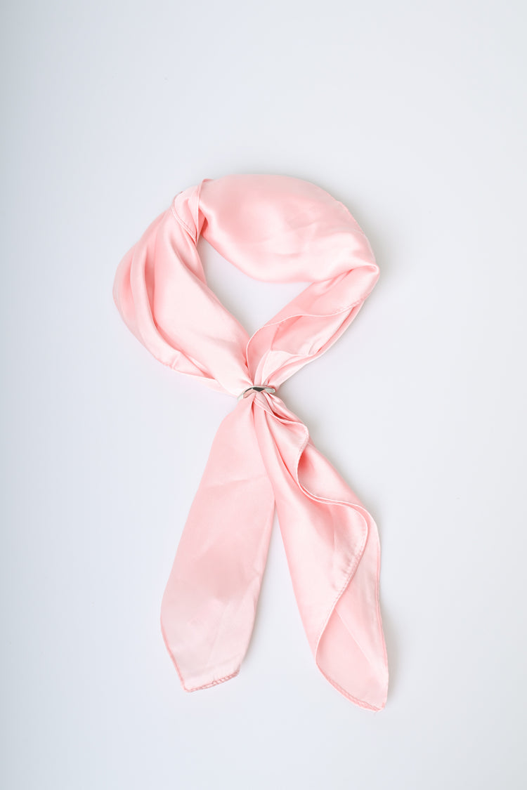 Solid color satin scarf