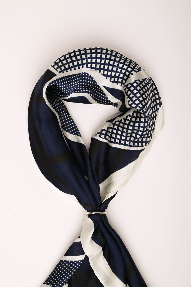 Geometric patchwork print scarf