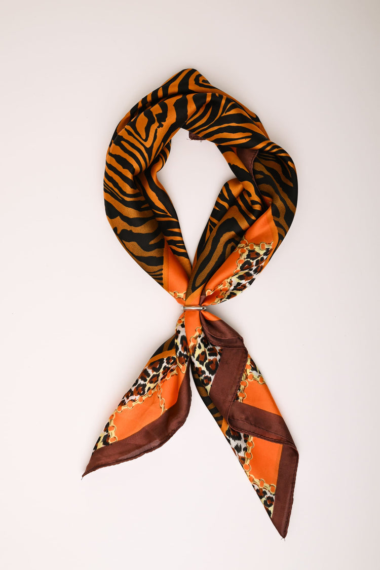 Animalier mix print ring scarf