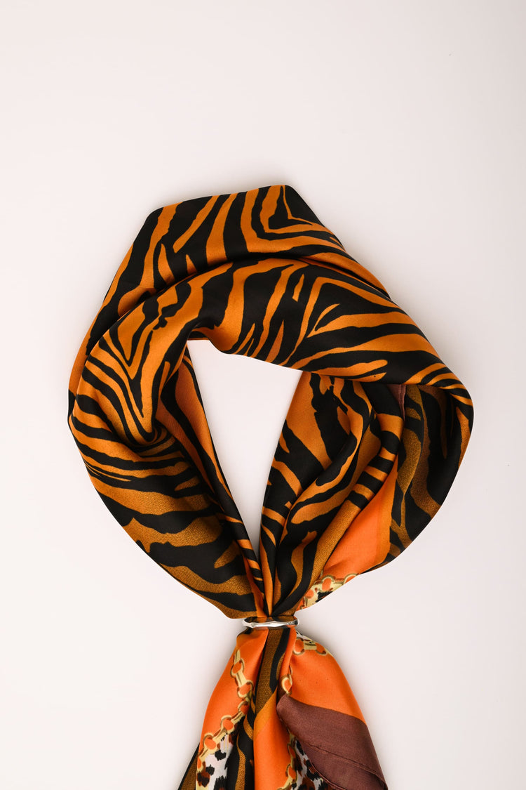 Animalier mix print ring scarf