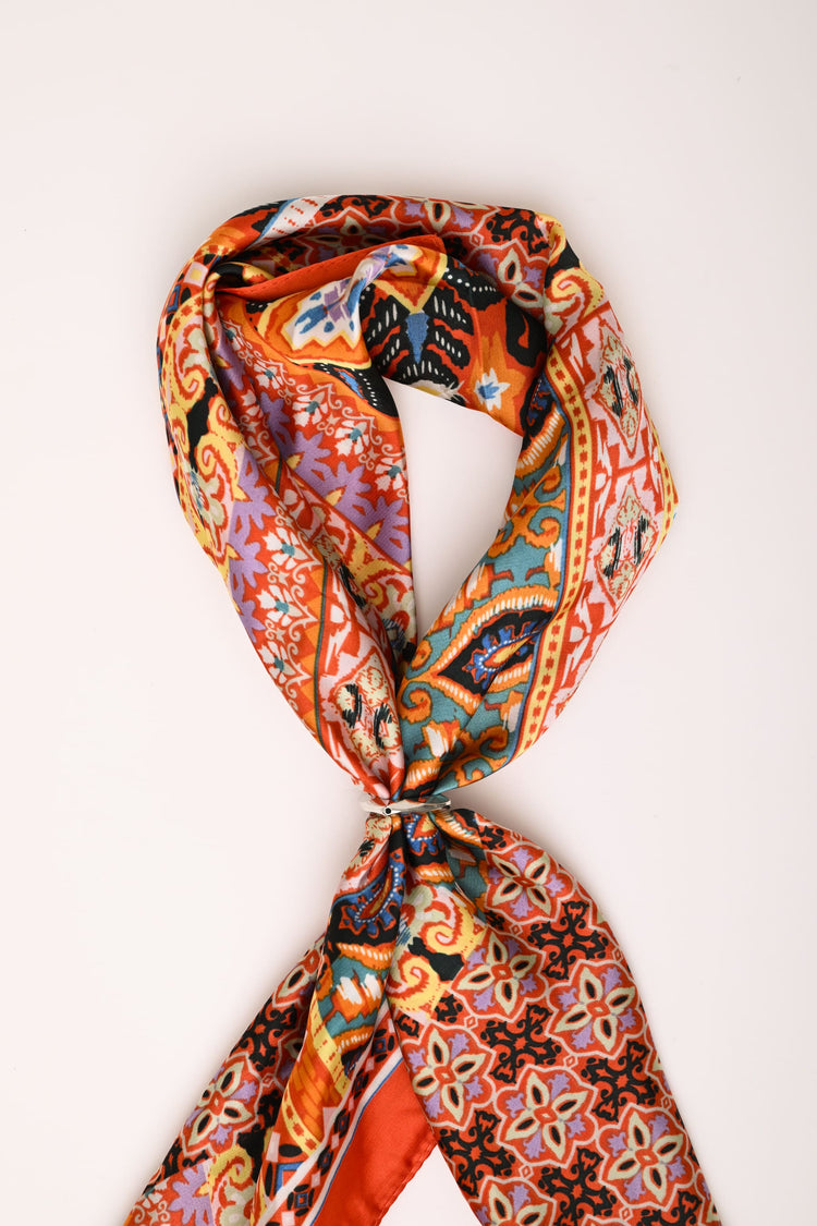 Patchwork print scarf