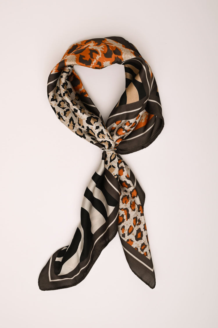 Animalier mix print ring scarf