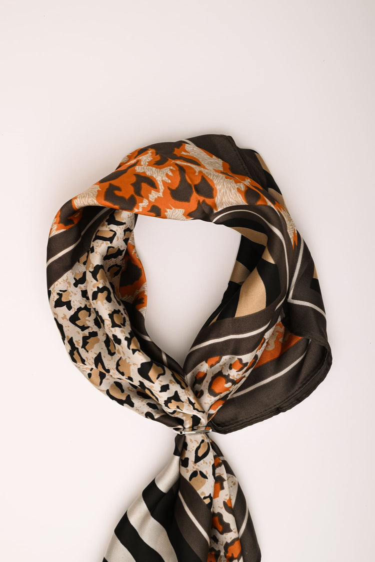 Animalier mix print ring scarf