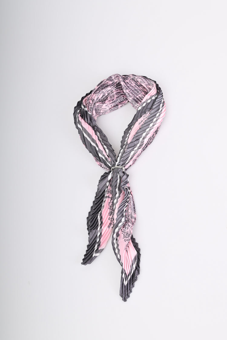 Paisley print pleated scarf