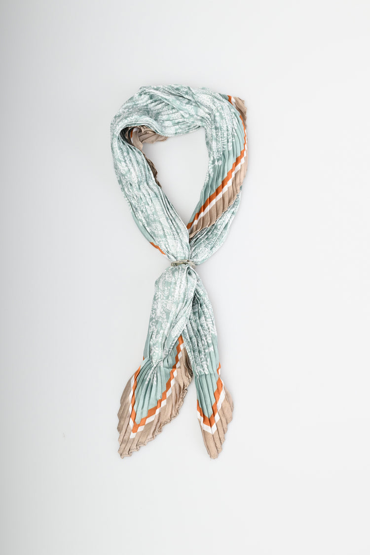 Paisley print pleated scarf