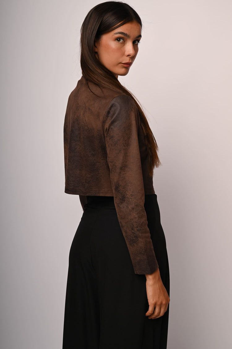 Vintage-style faux leather jacket