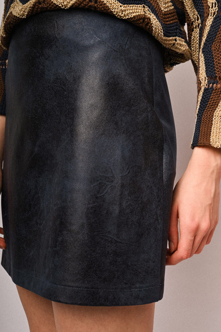 Vintage faux leather miniskirt
