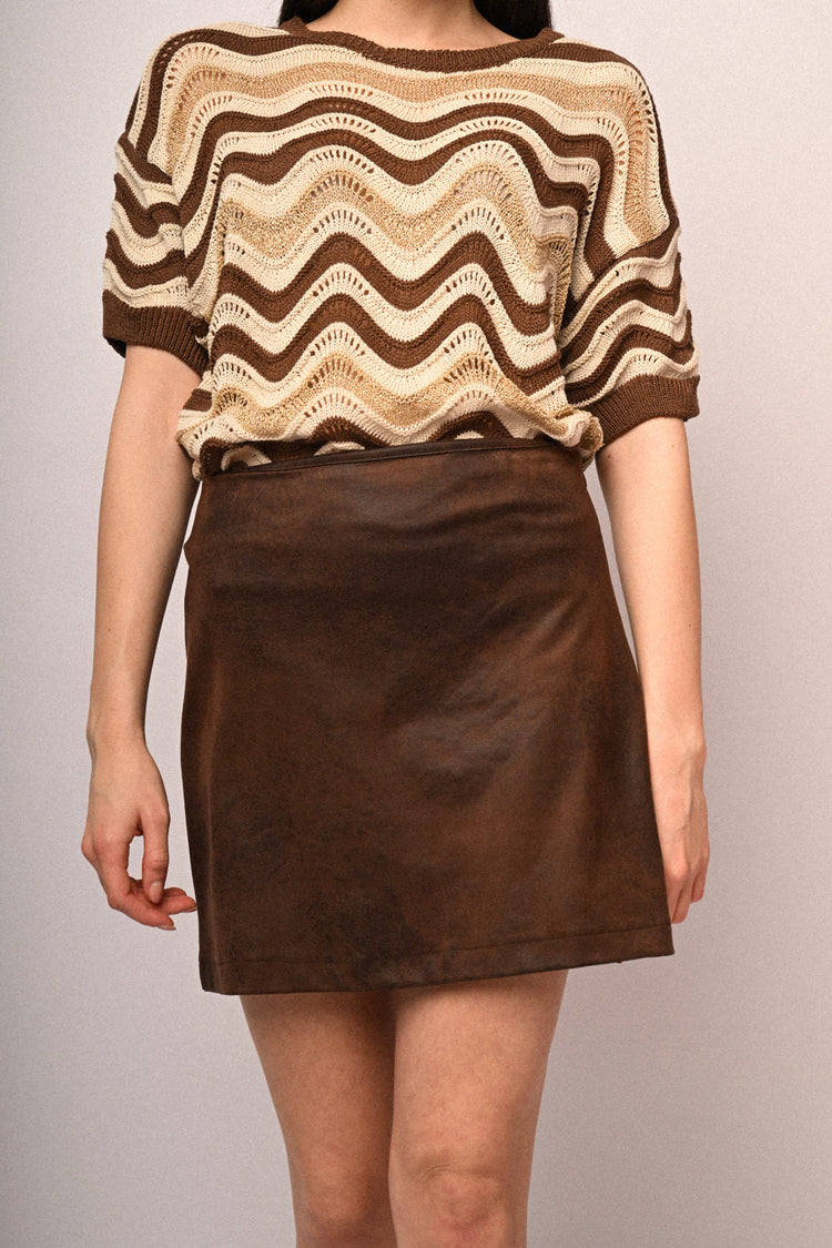 Vintage faux leather miniskirt