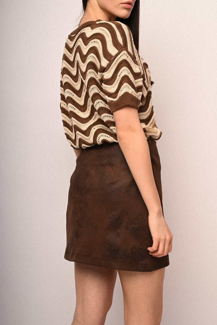 Vintage faux leather miniskirt