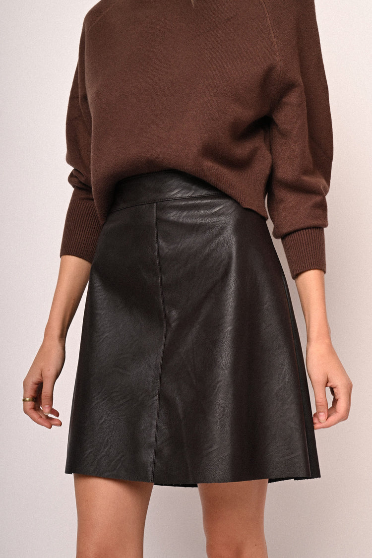Faux leather miniskirt
