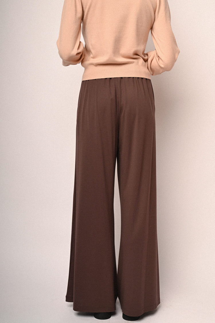 Viscose-blend wide-leg trousers