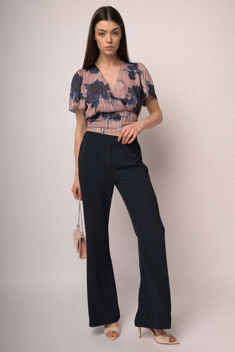 Flared leg trousers