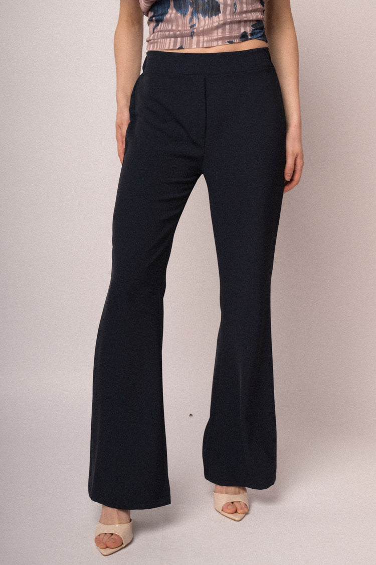Flared leg trousers