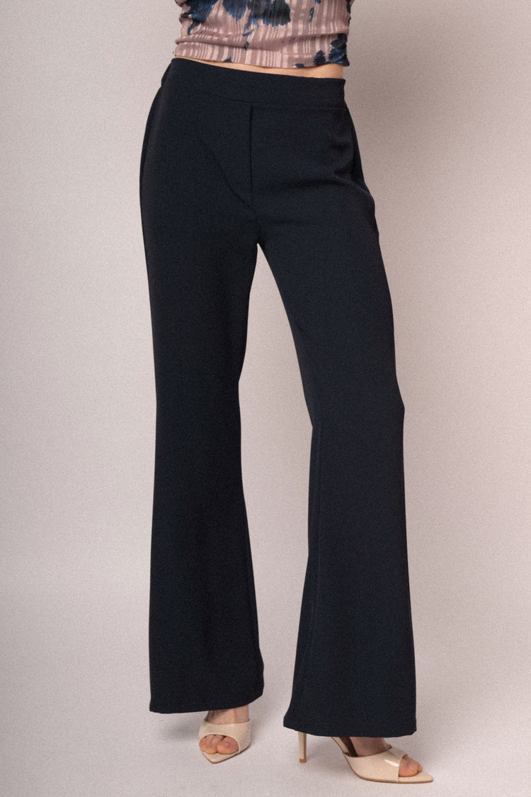 Flared leg trousers