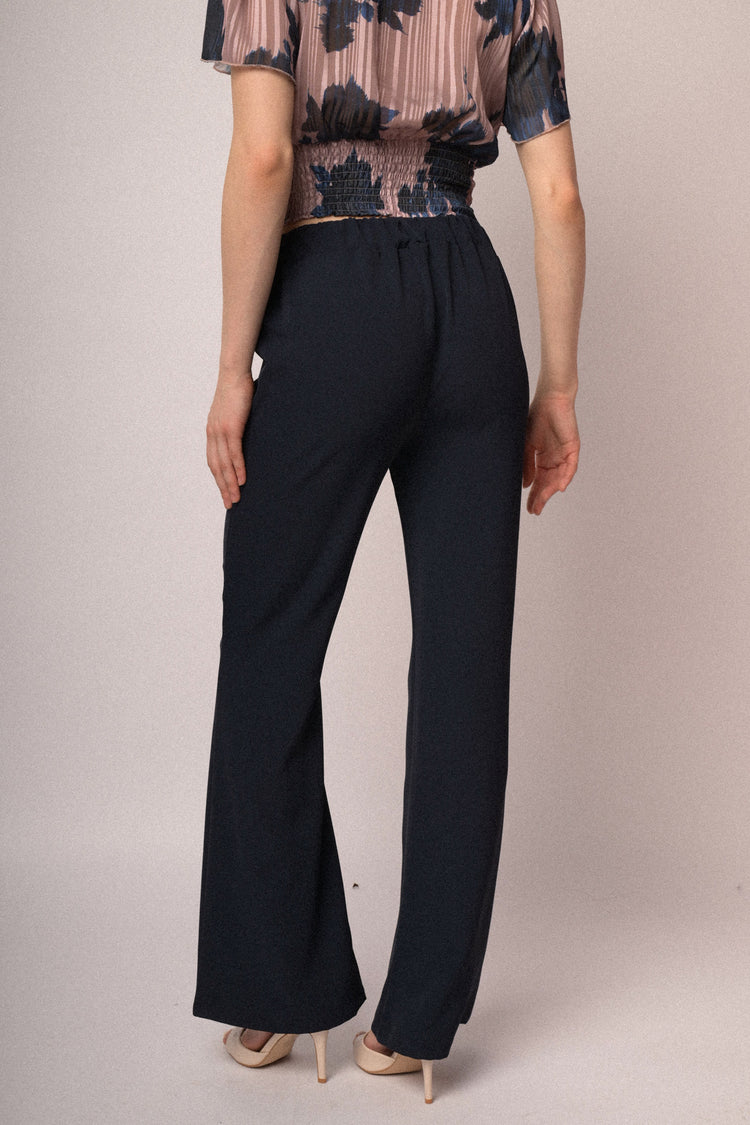Flared leg trousers