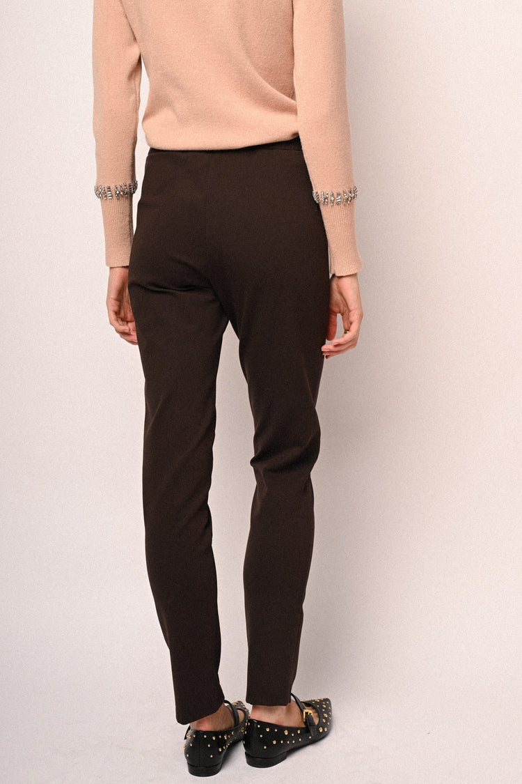 Topstitching viscose-blend leggings