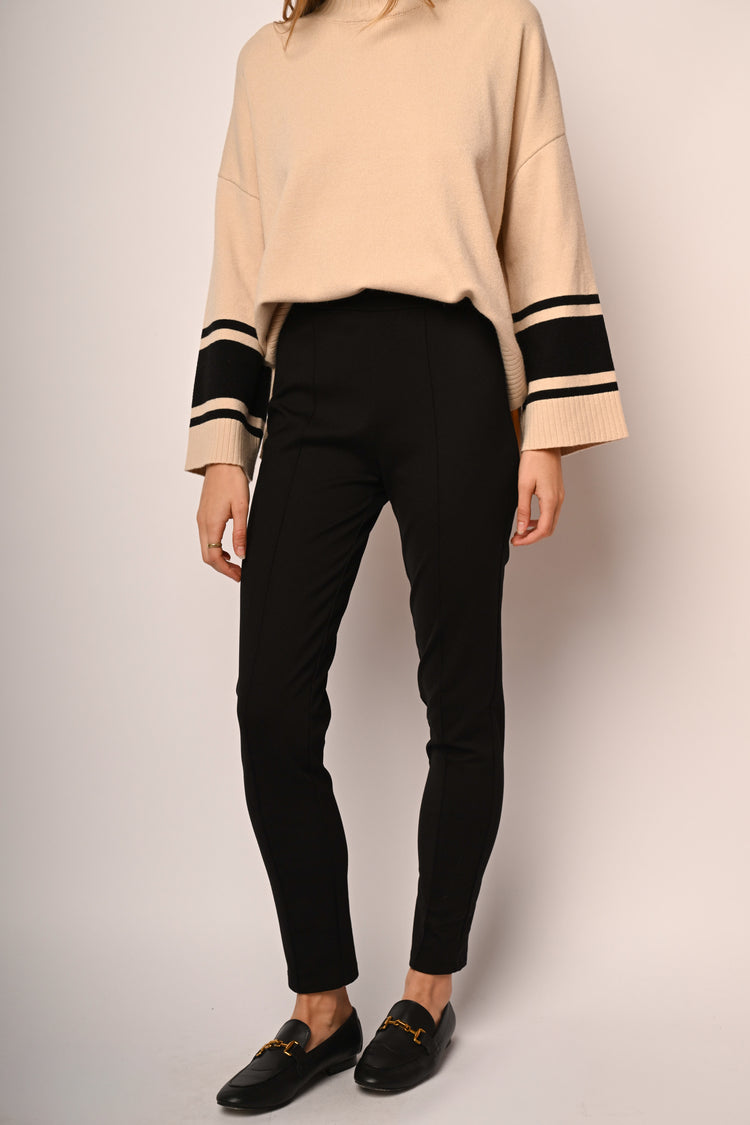 Topstitching viscose-blend leggings