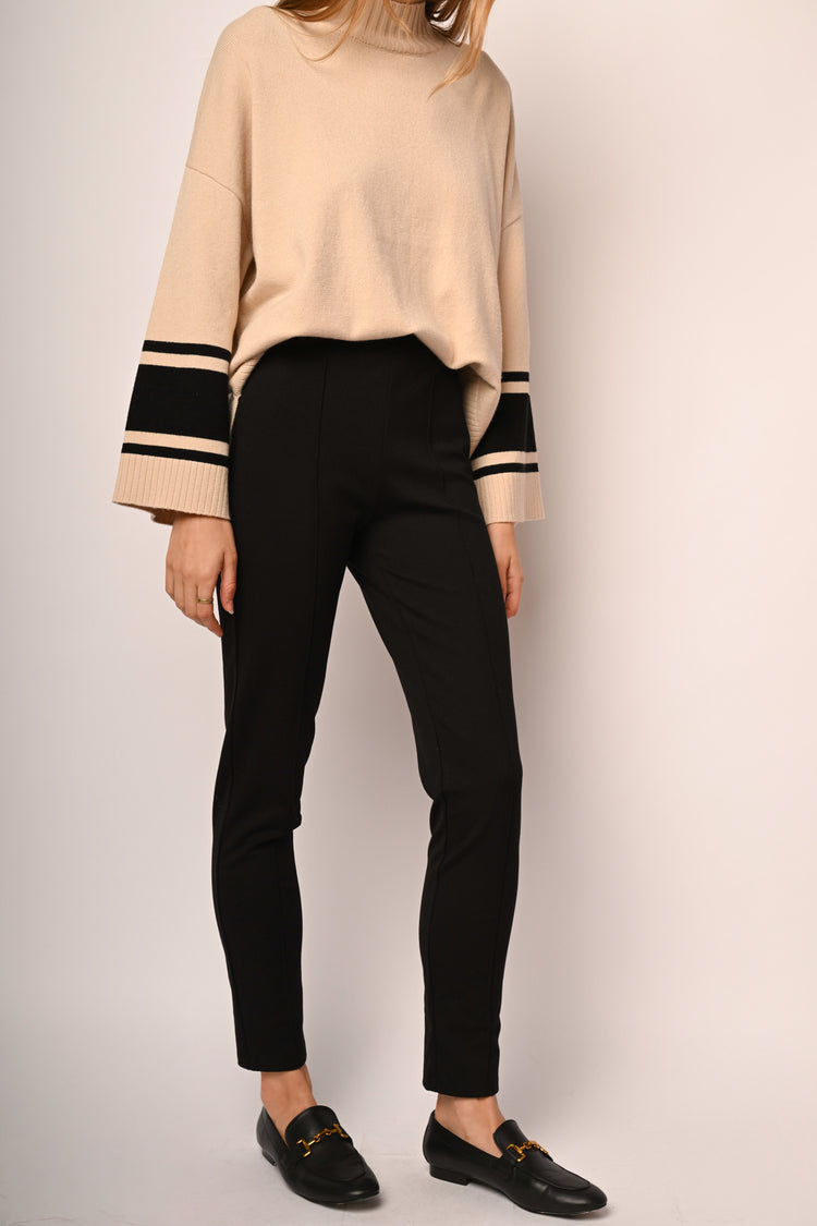 Topstitching viscose-blend leggings