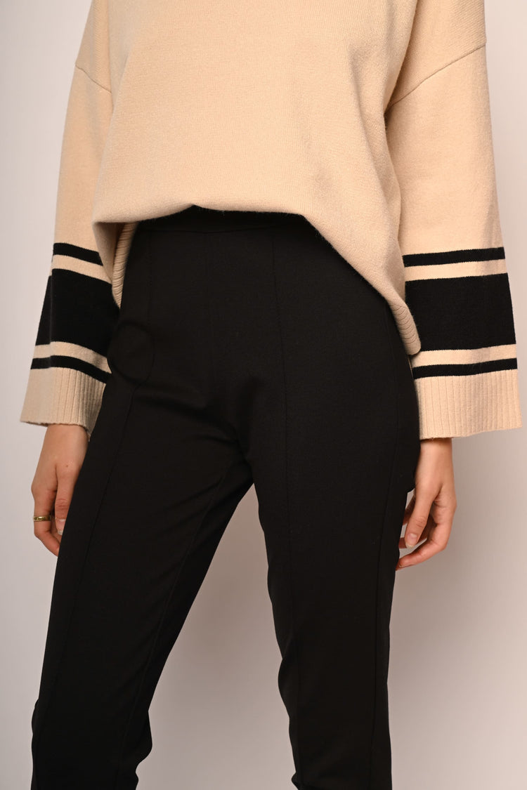 Topstitching viscose-blend leggings