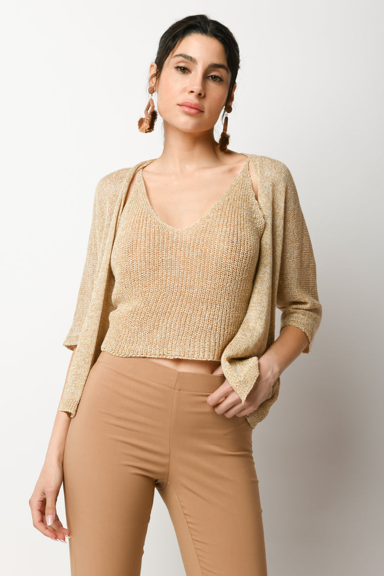 Lurex knit cardigan
