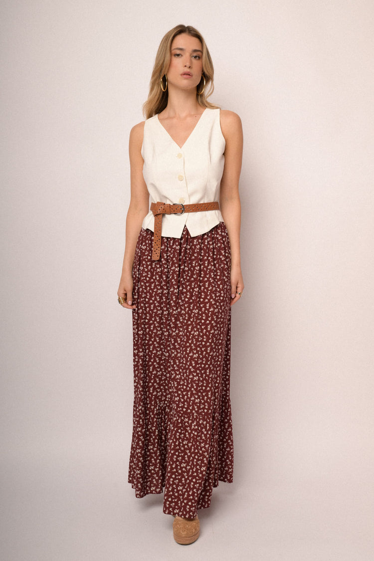 White viscose basic vest