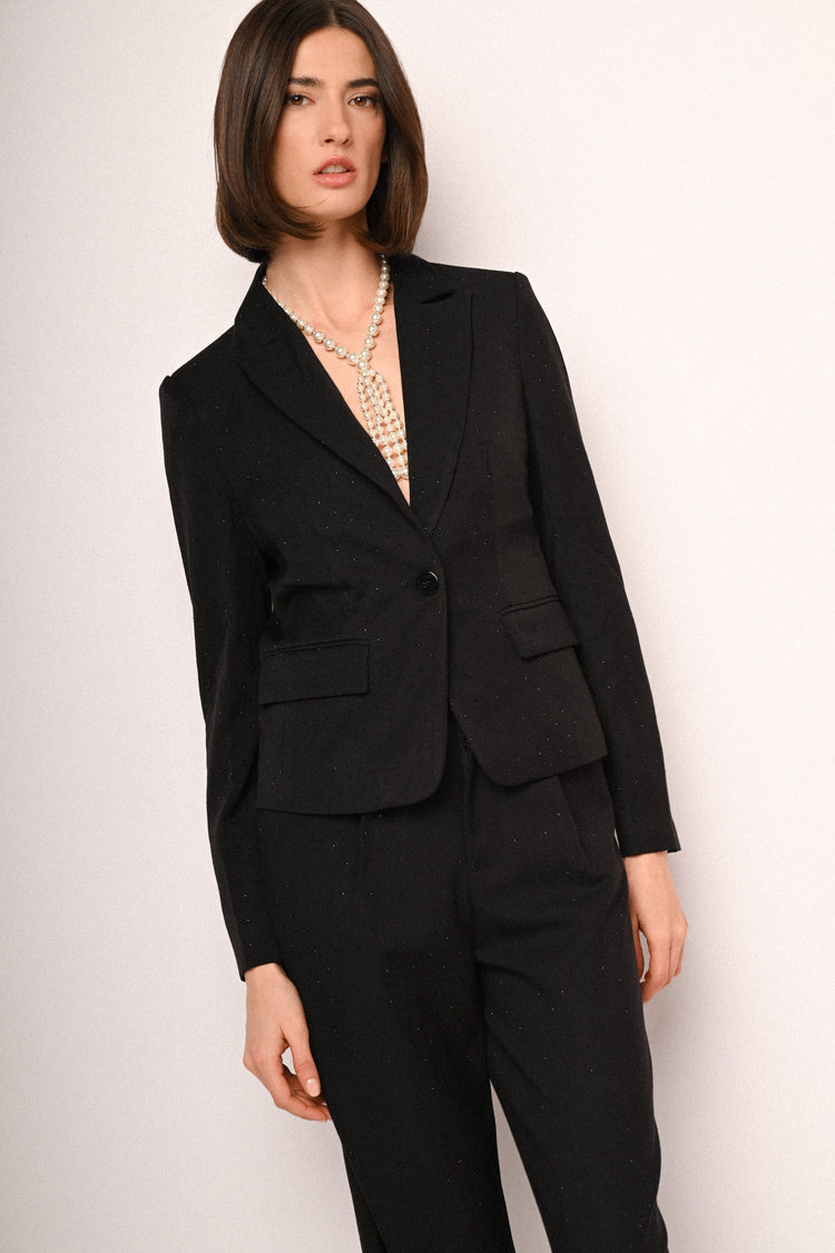 Glitter single-breasted blazer